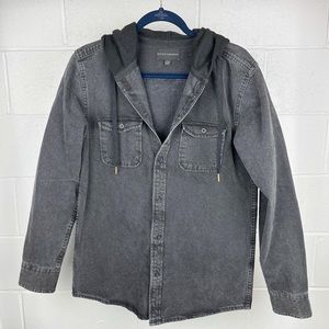 No Boundaries Fleece Hooded Shirt Jacket